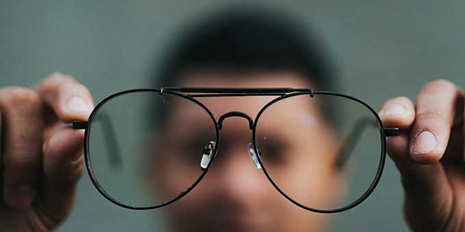 perspectief voorbeeld bril wazig
